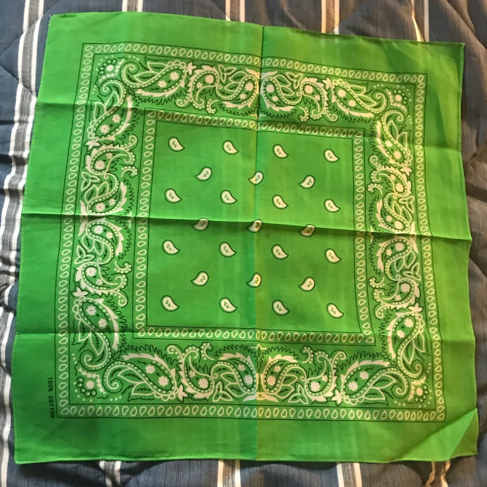 Large Lime Green Classic Cotton Bandana